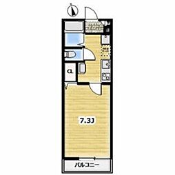 アンビション川越 1階1Kの間取り