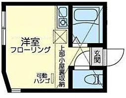ユナイト港南リディアードパーク 1階ワンルームの間取り