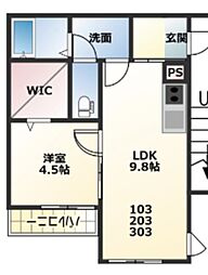 T'sGardenA 1LDKの間取図画像