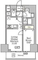 コートレジデンス南大塚 2階1LDKの間取り