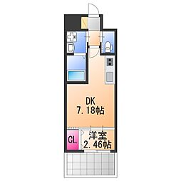 テラ浅香山 1DKの間取図画像