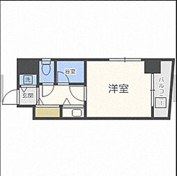 ドミ・エスポワール箱崎6 1Kの間取図画像