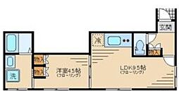 森レジデンス 1階1LDKの間取り