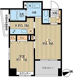 クリオ戸越銀座壱番館 1LDKの間取図画像