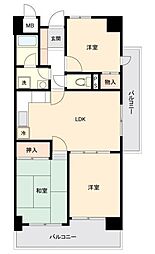 アーバンパーク行徳 5階3DKの間取り