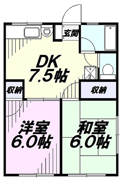 東京都福生市大字福生(賃貸アパート2DK・1階・41.31㎡)の写真 その2