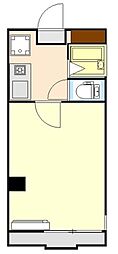 清水町マンション 2階1Kの間取り