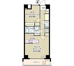 アリビオテラス芦花公園 3階1LDKの間取り