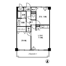 メゾン・ド・ロワール 1階2LDKの間取り