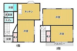中峠貸戸建 3Kの間取り