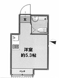 パークハイツ祖師谷 ワンルームの間取図画像