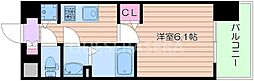プレサンス南森町駅前 1Kの間取図画像