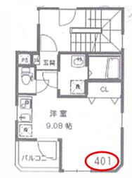 サニーコート竜泉 1Kの間取図画像
