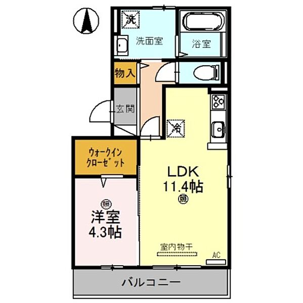 和歌山県和歌山市市小路(賃貸アパート1LDK・2階・44.00㎡)の写真 その2