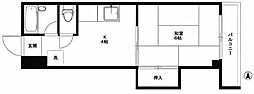 若葉ハイツ 1Kの間取図画像