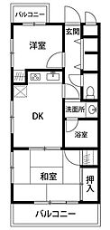 フロントピア蕨 2DKの間取図画像