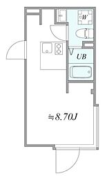 trias185 4階ワンルームの間取り