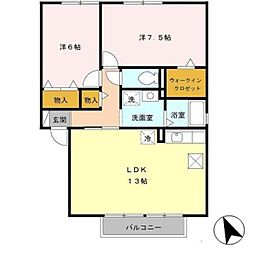 ロイヤルガーデンC 2LDKの間取図画像