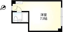 赤坂レジデンシャルホテル ワンルームの間取図画像