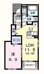 ホワイトキャッスル友 1LDKの間取図画像