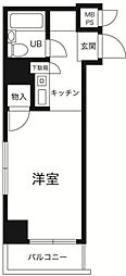 セザール第三川崎 1Kの間取図画像