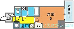 エスリード神戸三宮 15階1Kの間取り