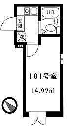 イルヴィラージュ平井 1Kの間取図画像