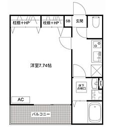 MQuarto柏III 1階1Kの間取り