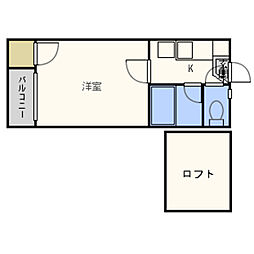 グレイスチトセ 1Kの間取図画像