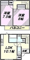 メゾンベールＭ 2階2LDKの間取り
