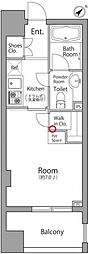 レジディア池袋ウエスト 1Kの間取図画像