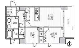 SEASONFLATS菊川 2LDKの間取図画像