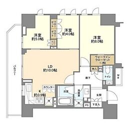 ザ・パークハウス麹町レジデンス 8階3LDKの間取り