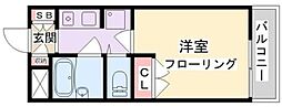 カフー多摩美 1Kの間取図画像