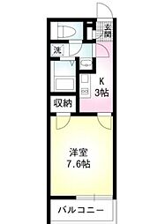 moanihills 1Kの間取図画像