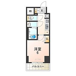 JR東海道・山陽本線 塚本駅 徒歩6分の賃貸マンション 14階1Kの間取り