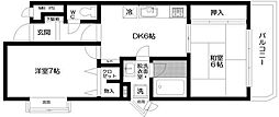 日神パレステージ坂戸 2DKの間取図画像