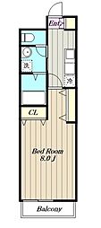 Sフォレスト 1Kの間取図画像