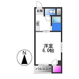 アリストクレティプラザナカノ 1Kの間取図画像