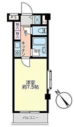 ジュネパレス 1Kの間取図画像