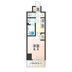 JR大阪環状線 桜ノ宮駅 徒歩5分の賃貸マンション 5階1Kの間取り