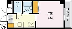 グリーンハイムヴィラながい 1階1Kの間取り