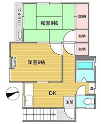 さくら荘 2DKの間取図画像
