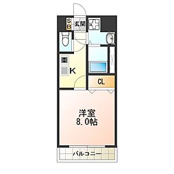 サンティール 5階1Kの間取り