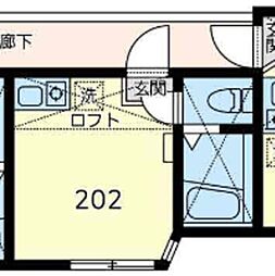 ユナイト丸山ポールモーリア ワンルームの間取図画像
