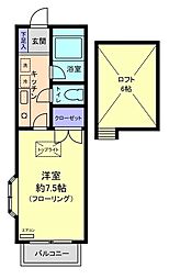 ラインラルト越谷 1Kの間取図画像