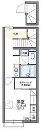 レオパレスリッチM 2階1Kの間取り