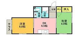 ＥＳＰＡＣＥ ＧＡＫＵＥＮ 1階2DKの間取り