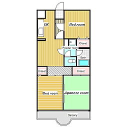 メゾンドール・カムイα館 3DKの間取図画像