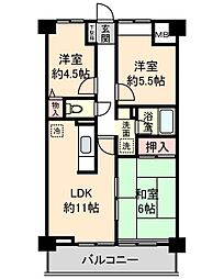 シャトー上清戸 302 3階3LDKの間取り
